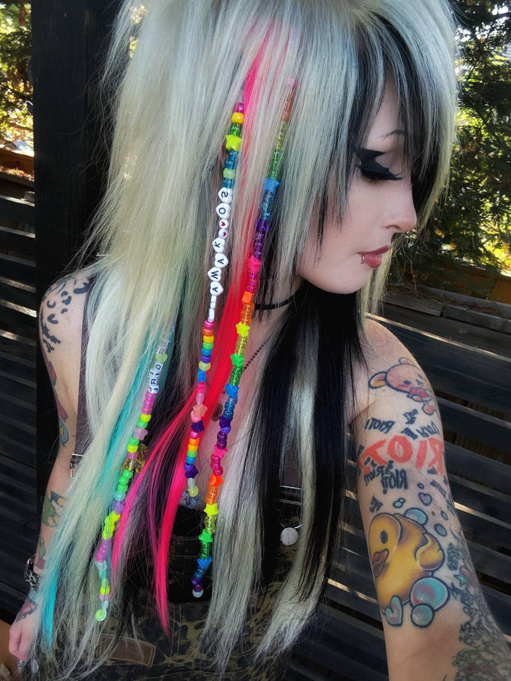 hot pink kandi clip in extension