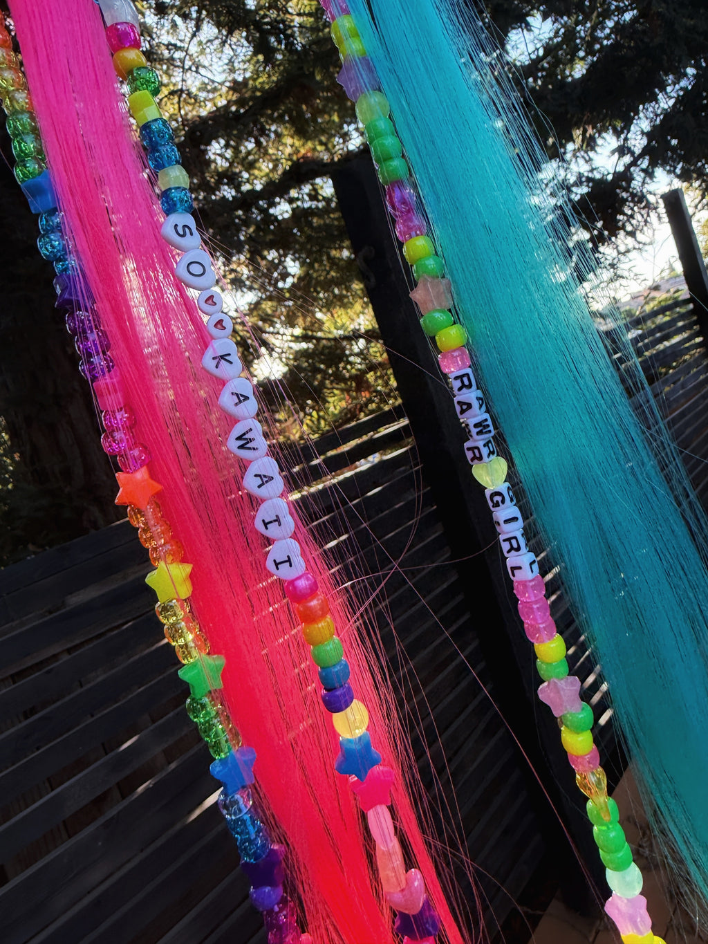 hot pink kandi clip in extension